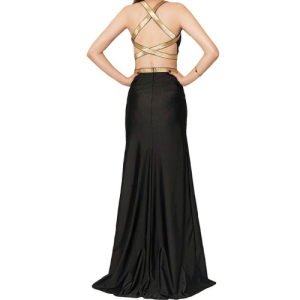 Black Cross Strapped Gown