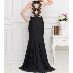 Elegant Black Transparent Gauze Evening Dress
