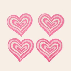 Heart Shaped Printed Nipple Pasties (Pink)