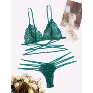 Multi Straps with Lace Sexy Set (Green)