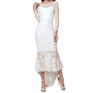 Beautiful Gorgeous White Lace Evening Dress