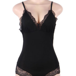 Comfortable Beautiful Charming Lace Sexy Teddy (Black)