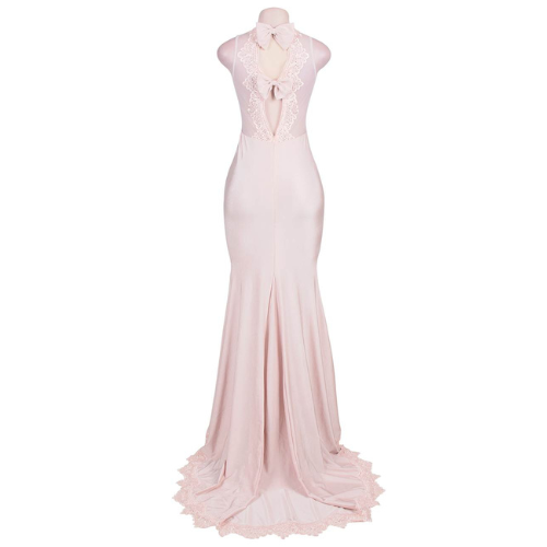Elegant Pink Transparent Gauze Dress