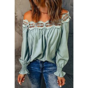 Scalloped Hollow Out Lace Blouse