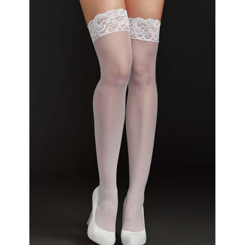 Sexy Lace Hold Ups (White)