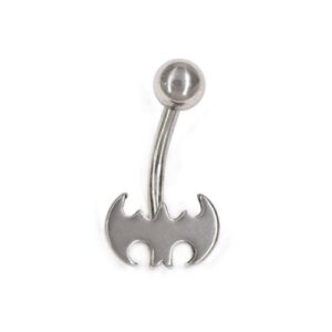 Stainless Steel Belly Ring (Bat Wing)