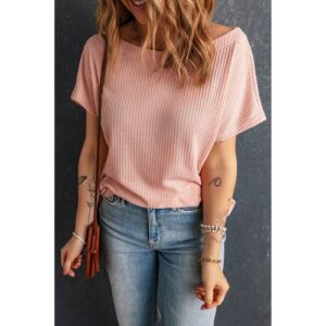 Wide Straight High Neck Waffle Knit Top