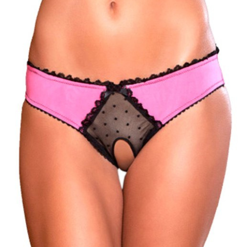 Cute and Hot Pink and Black Crotchless Bottom