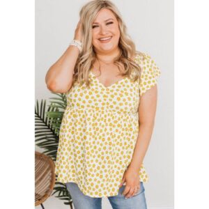 Floral Yellow Babydoll Top