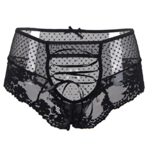 Gorgeous High Waist Lace Strappy Panty (Black)