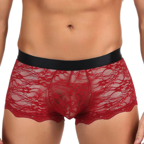 Sexy Red Lace Strappy Gents Bottom