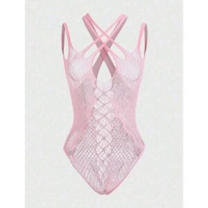 Crisscross Straps with Cut Out Front Teddy (Pink)