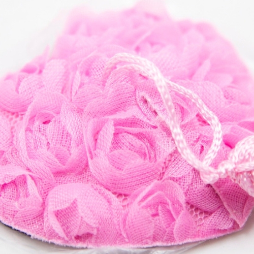 Rose Detailed Tassel Pasties (Pink) - Close Up