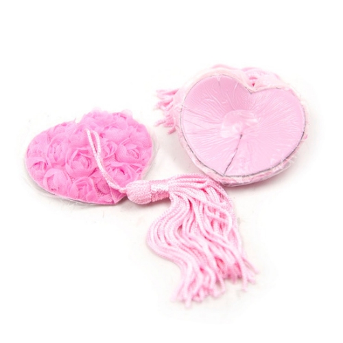 Rose Detailed Tassel Pasties (Pink) - Front and Back