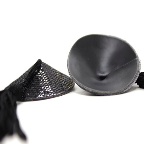 Round Tassel Pasties (Black) - Front and Back