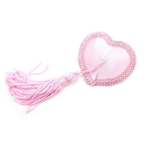 Satin Look Heart Tassel Pasties (Pink) -Single