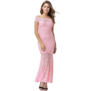 Lace Elegant Party Gown (Pink)