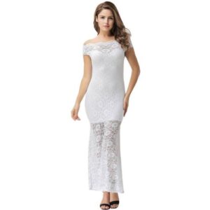 Lace Elegant Party Gown (White)