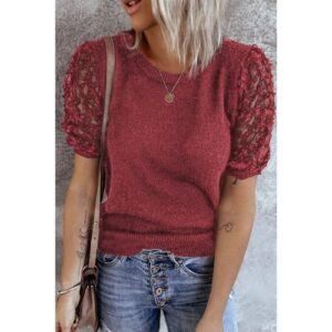 Knitted Sheer Sleeve Top