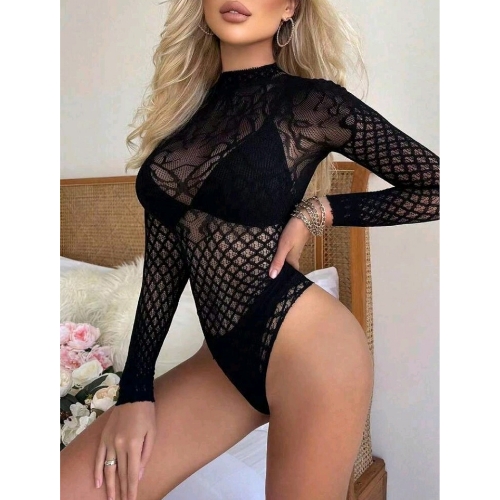 Detailed-Mesh-Long-Sleeves-Cut-Out-Back-Body-Stocking-Teddy-Black-Side.jpg - Sarita-Inc Sarita-Inc -