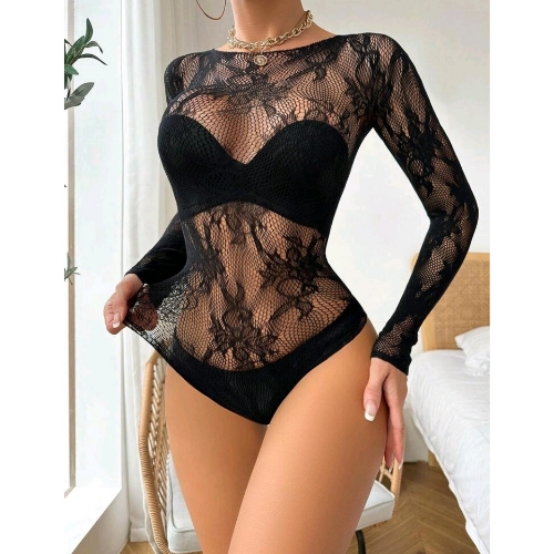 Floral-Lace-Low-Cut-Back-Teddy-Front.jpg - Sarita-Inc Sarita-Inc -