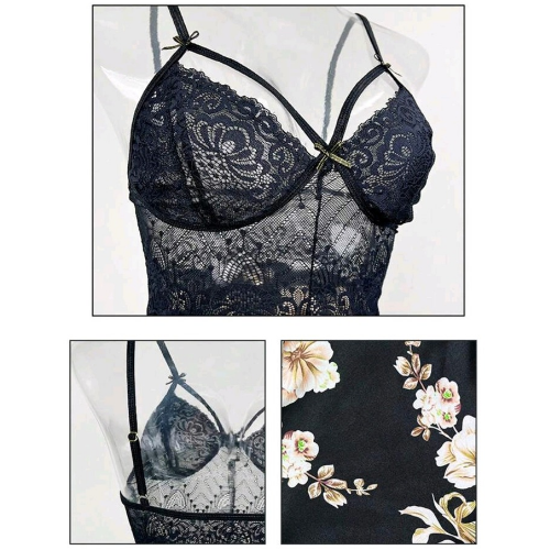 Lace-Cups-with-Floral-Print-Slip-Dress-Lace-Cups-Close-Up.png - Sarita-Inc Sarita-Inc -