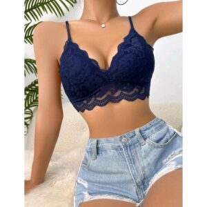 Scallop-Trim-Floral-Lace-Bralette-with-Double-Shoulder-Straps-Navy-Blue.jpg - Sarita-Inc Sarita-Inc -