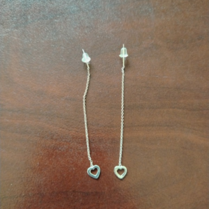 Dangling Heart Sterling Silver Earrings