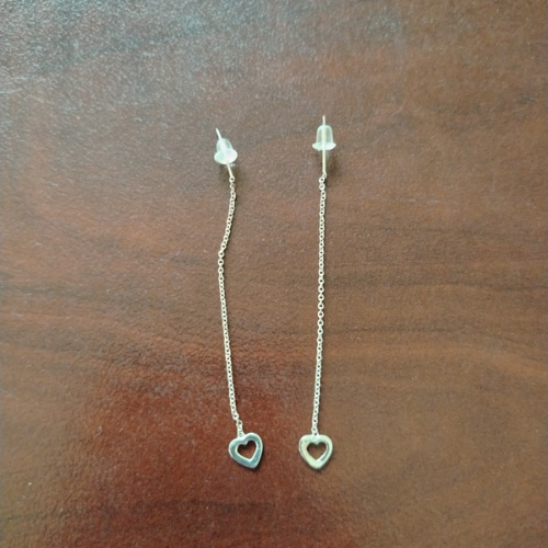 Dangling Heart Sterling Silver Earrings - Sarita-Inc Sarita-Inc - Dangling Heart Sterling Silver Earrings