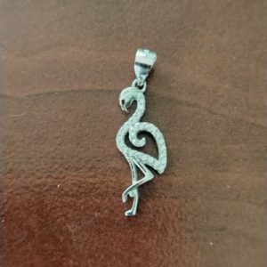 Flamingo Sterling Silver Pendant with Clear CZ Detail
