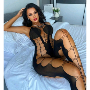 Sarita-Inc - Hollow Out Center with Side Panel Body Stocking