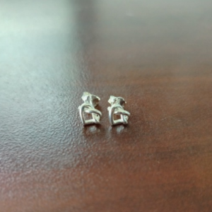 Open Heart Sterling Silver Studs with Infinity Sign