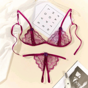 Sarita-Inc - Sexy Triangular Lace set with Crotch Less Section