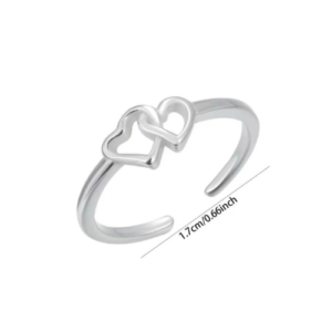 Double Open Heart Sterling Silver Toe Ring